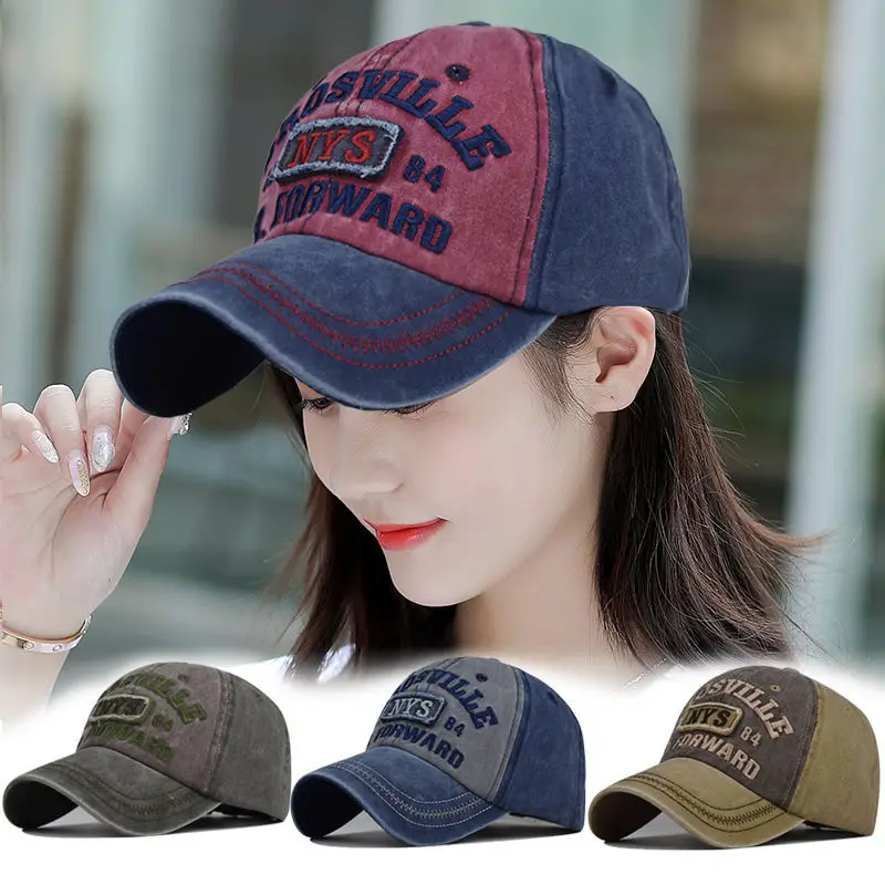 Four Seasons men's baseball cap casual NYS letter embroidered cap Curved roof dome casual sun protection cap