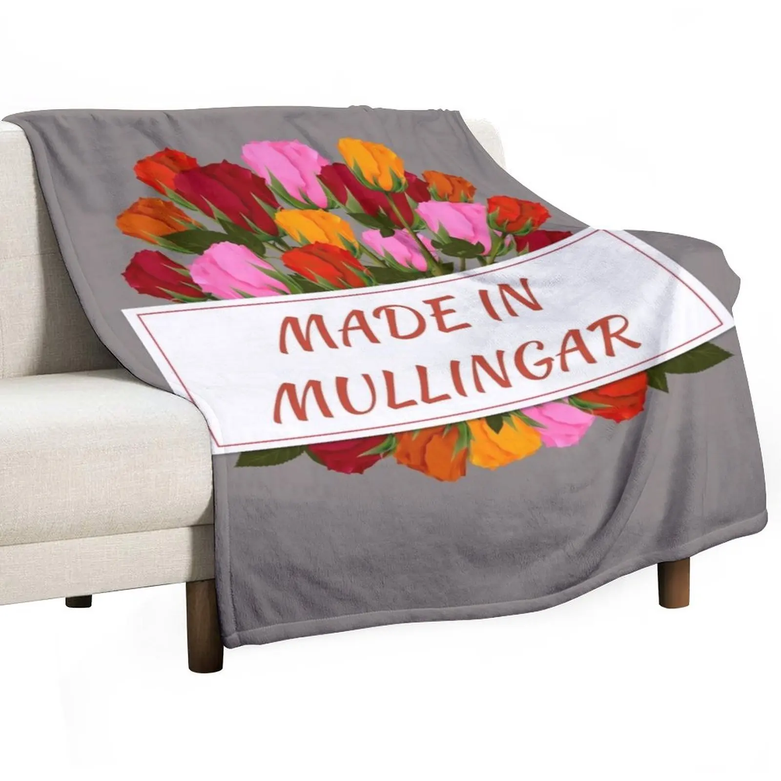 Made in Mullingar flowers Throw Blanket Shaggy Winter beds Quilt Blankets