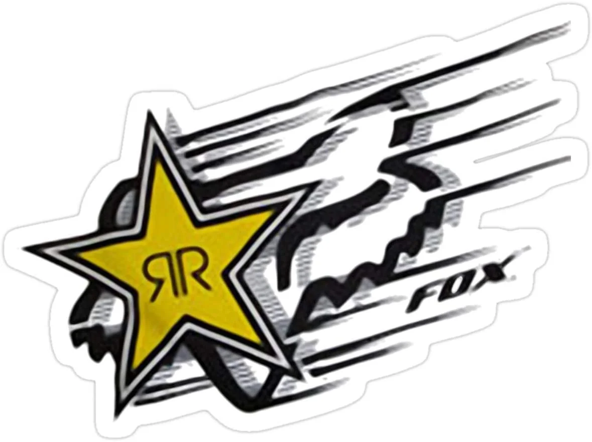 For Stickers Fox and Rockstar Energy Drink Logo Vinyl Decals Water Bottle Books