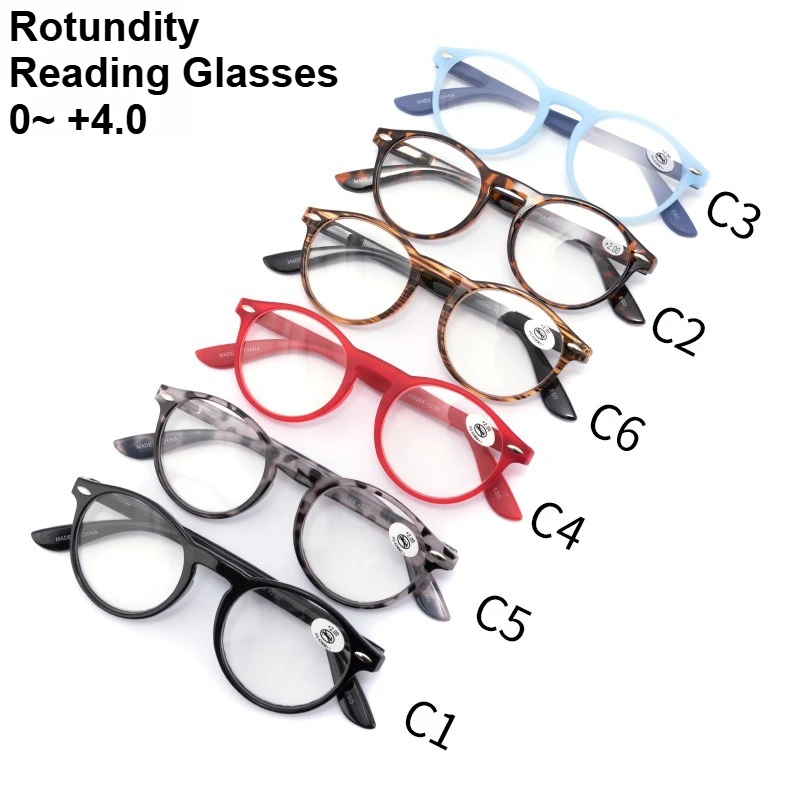 Frauen Männer Leopardenmuster Lesebrille 0 ~ + 4,0 Runde Rahmen zum Lesen Weibliche Mode Vintage Klare Brillen