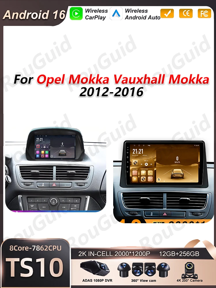 Autostereo Android 16 Radio voor Opel Mokka Vauxhall Mokka 2012 2013 2014 2015 2016 Carplay Video Multimedia Speler BT Head Unit - afbeelding 2