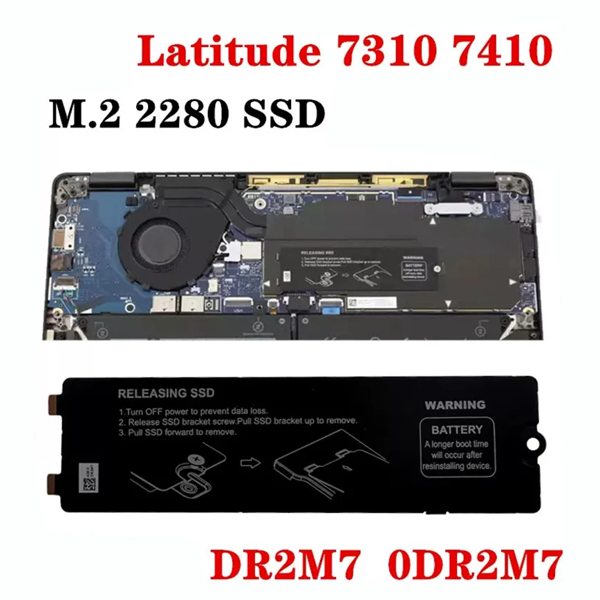 แล็ปท็อปของแท้ใหม่ M.2 SSD 2280แผ่นฮีทซิงค์สำหรับ Dell Latitude 7310 7410 E7310 E7410 DR2M7 0DR2M7