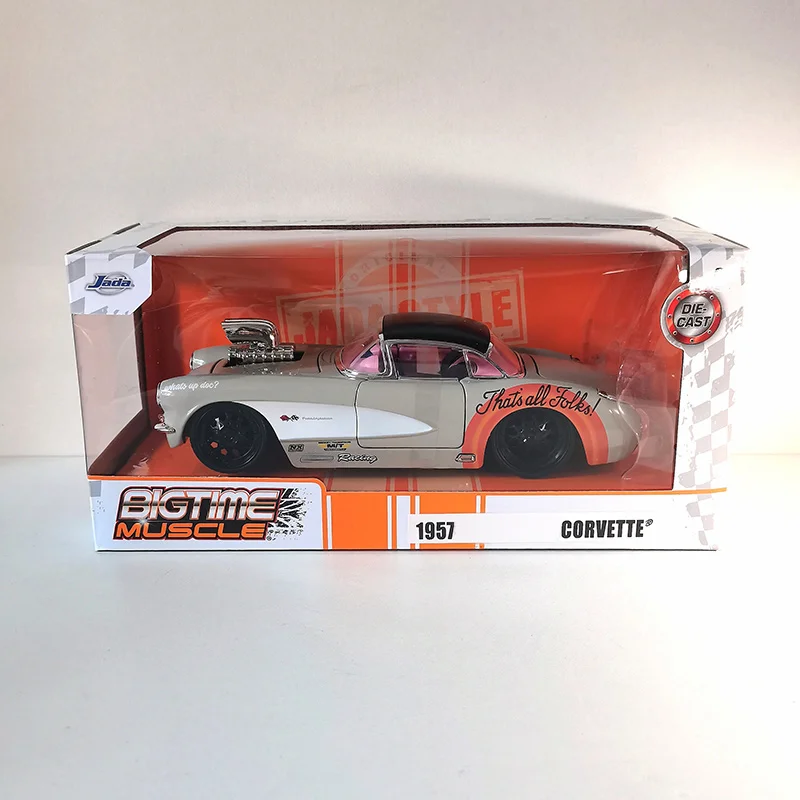 جادا 1:24 مقياس سبيكة 1957 كورفيت باتجيرل لعبة صغيرة سيارة كلاسيكية محاكاة دييكاست نموذج تذكارية عرض مجموعة الهدايا