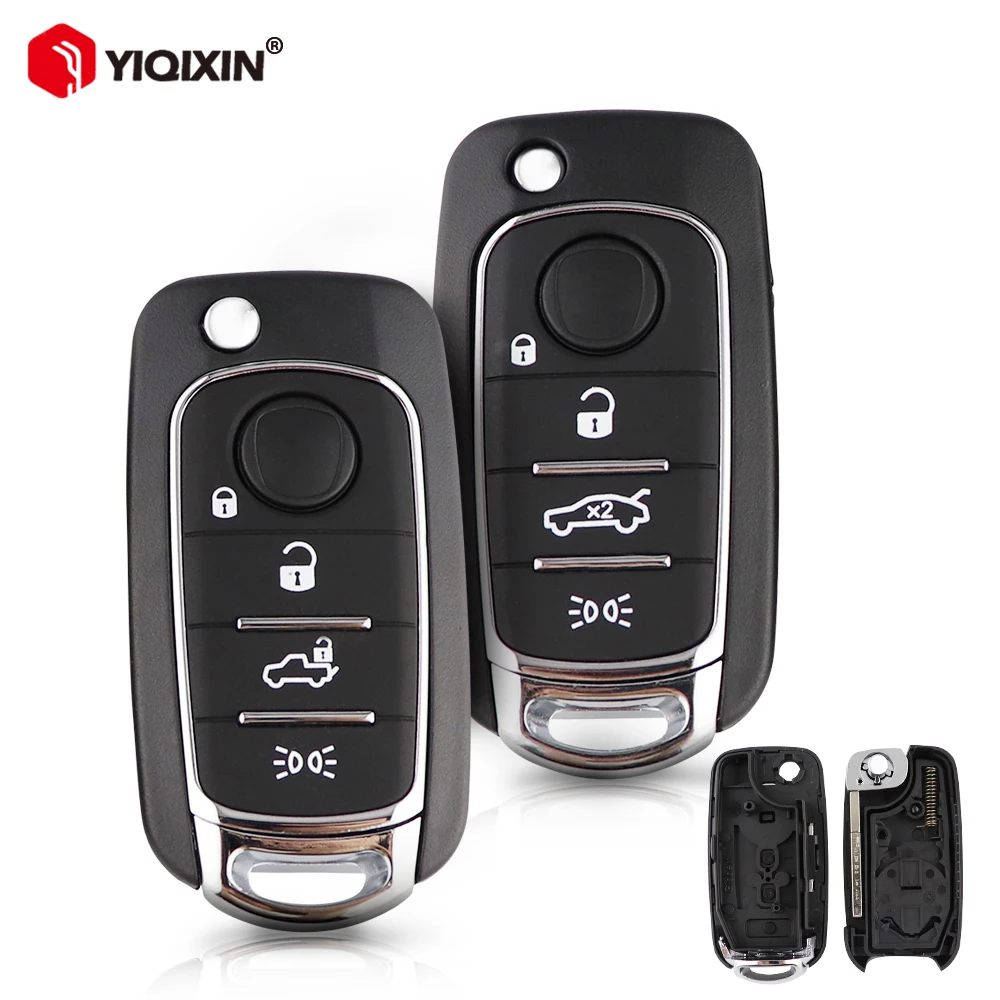 YIQIXIN Folding Remote Car Key Shell For Fiat Toro 500X 500 Punto Tipo Egea 2015 2016 2017 2018 For Dodge Neon 4 Buttons No Logo