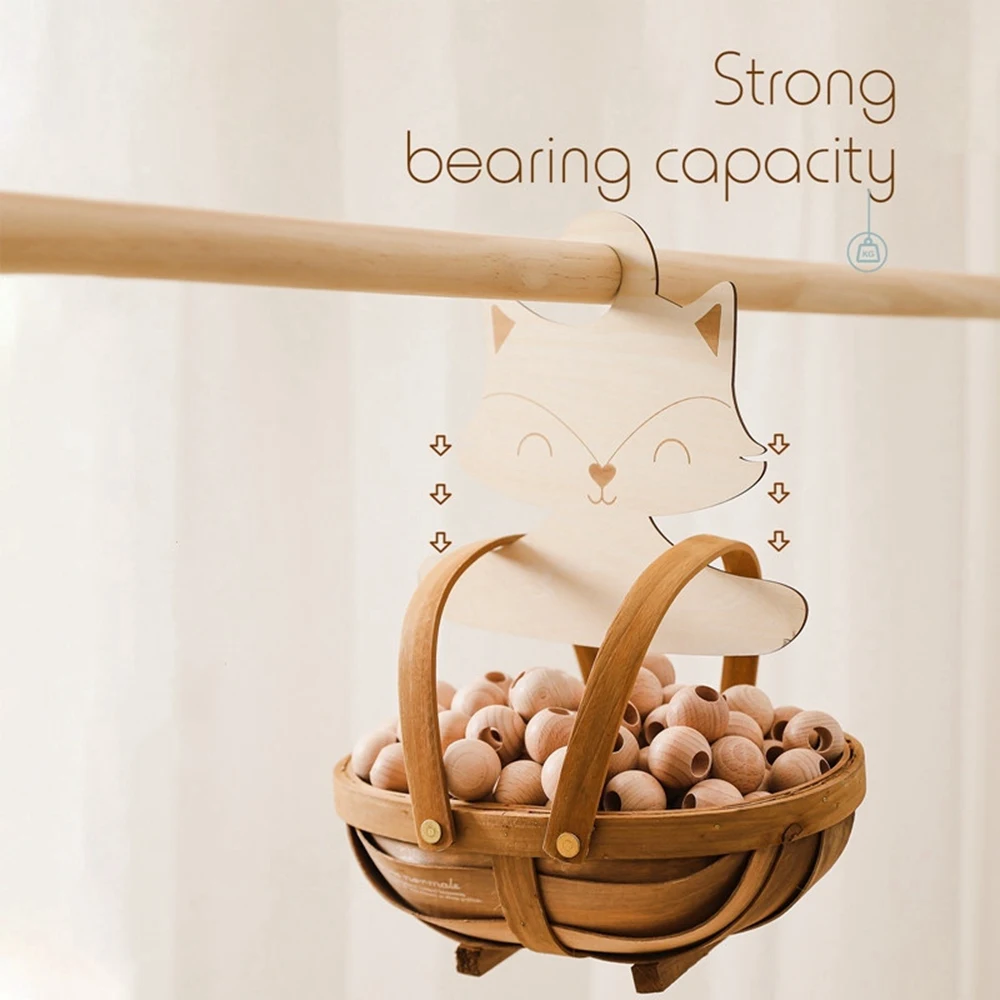 10Pcs Nordic Baby Cute Fox Wooden Clothes Hanger Creative Baby Pants Hanger Children Small Hanger Clothes Storage Rack