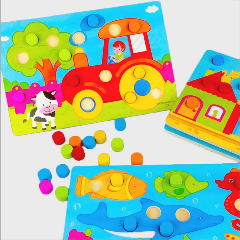 

Color Cognition Board Montessori Educational Toys For Children Wooden Toy Jigsaw Early Learning Color Match Game Cl0545h