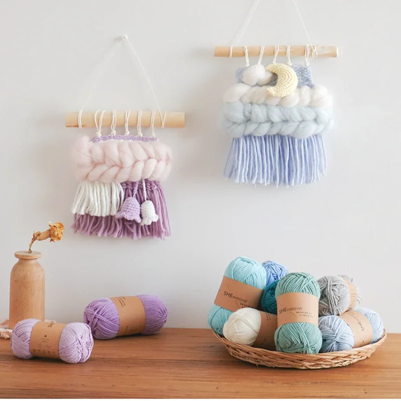 50g/roll 5 Strands Cotton Yarn Combed Milk Cotton Acrylic Yarn DIY Hand Woven Baby Scarf Blanket and Sweater Yarn for Knitting