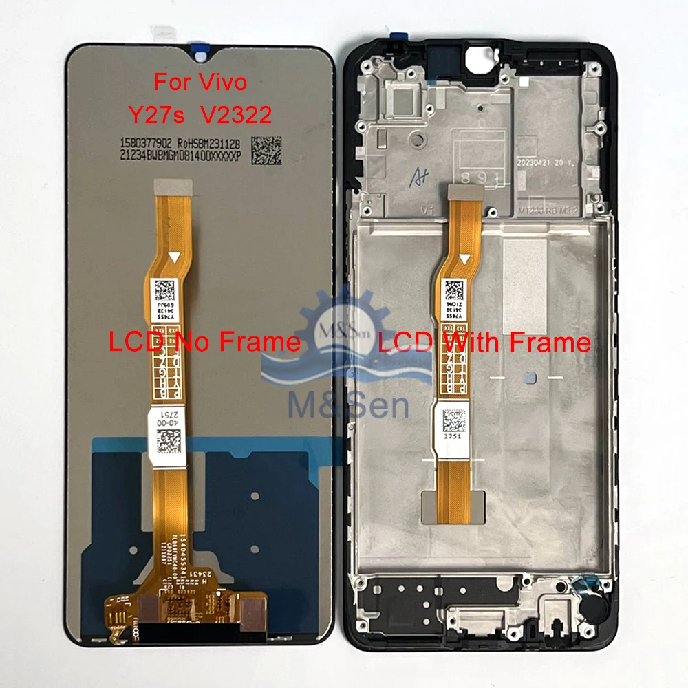 Original For Vivo Y17 V1901 1902 LCD Y17S Display Screen+Touch Panel Digitizer Frame For Vivo Y27 V2249 LCD Y27S V2322 Display