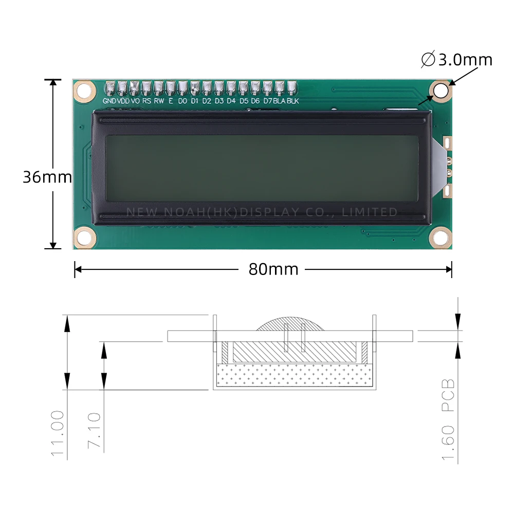 LCDディスプレイモジュール,16ピン,1602a iicアダプターボード,黒い文字,クラシックグレーフィルム,st7066u