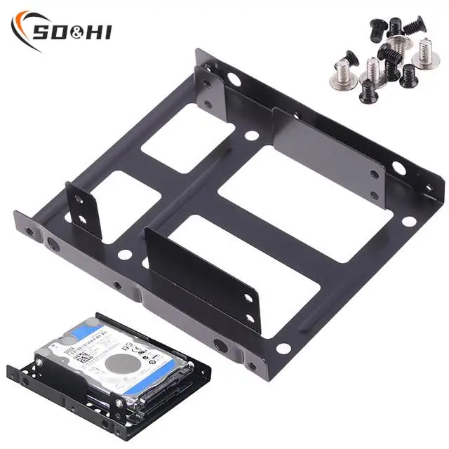 Soporte de montaje Dual para SSD de escritorio, Kit de adaptador interno para disco duro de 2,5 a 3,5 pulgadas