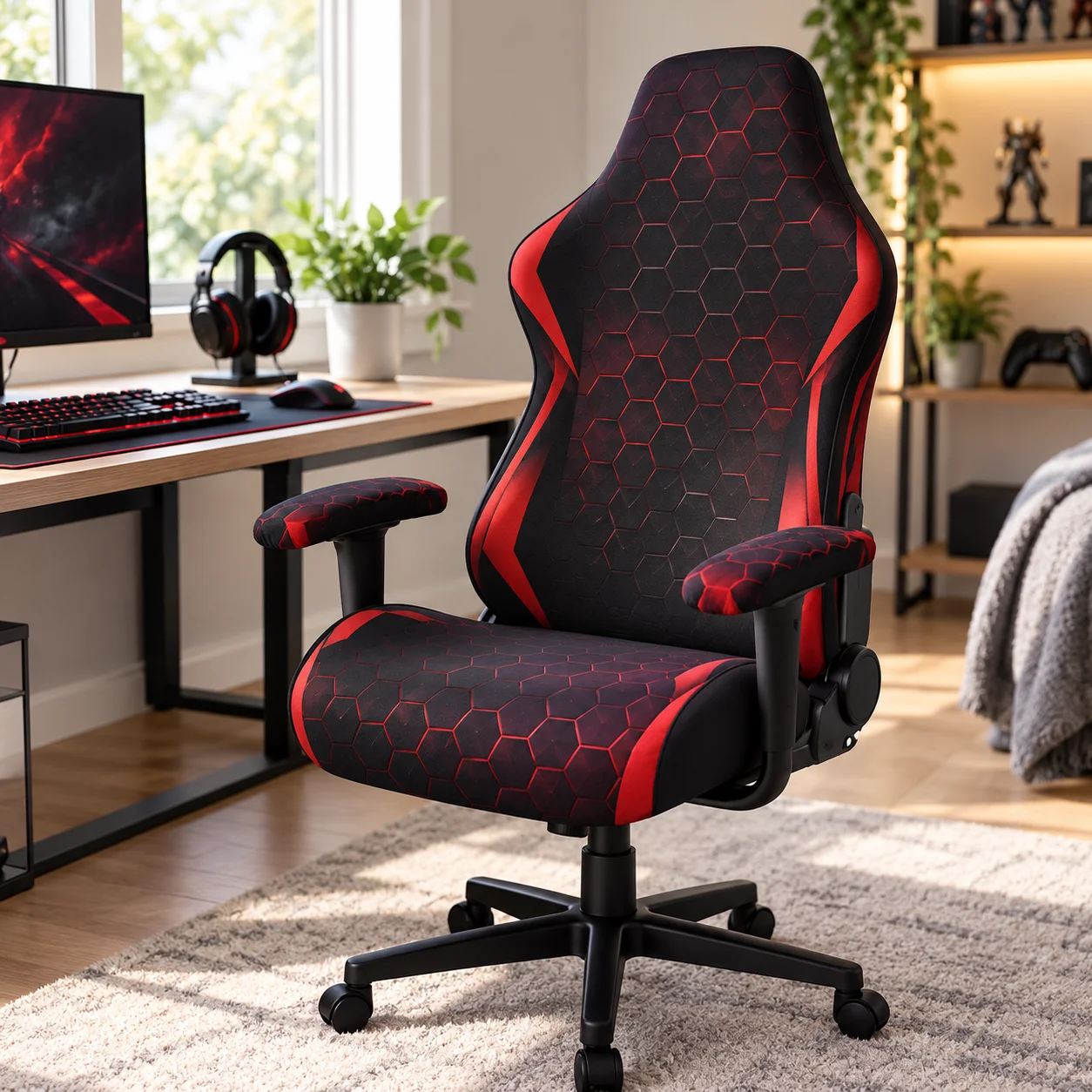 Personalized Gaming Chair Slipcover Set, Custom Printed Stretch Fabric Cover, Removable Washable Protection for Gaming Chairs
