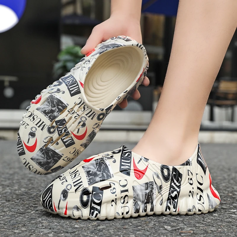 

Yeezy/Летние мужские сандалии больших размеров, сабо, уличные садовые сабо, обувь с отверстиями, мужская повседневная обувь, обувь для воды, удобные домашние мягкие тапочки