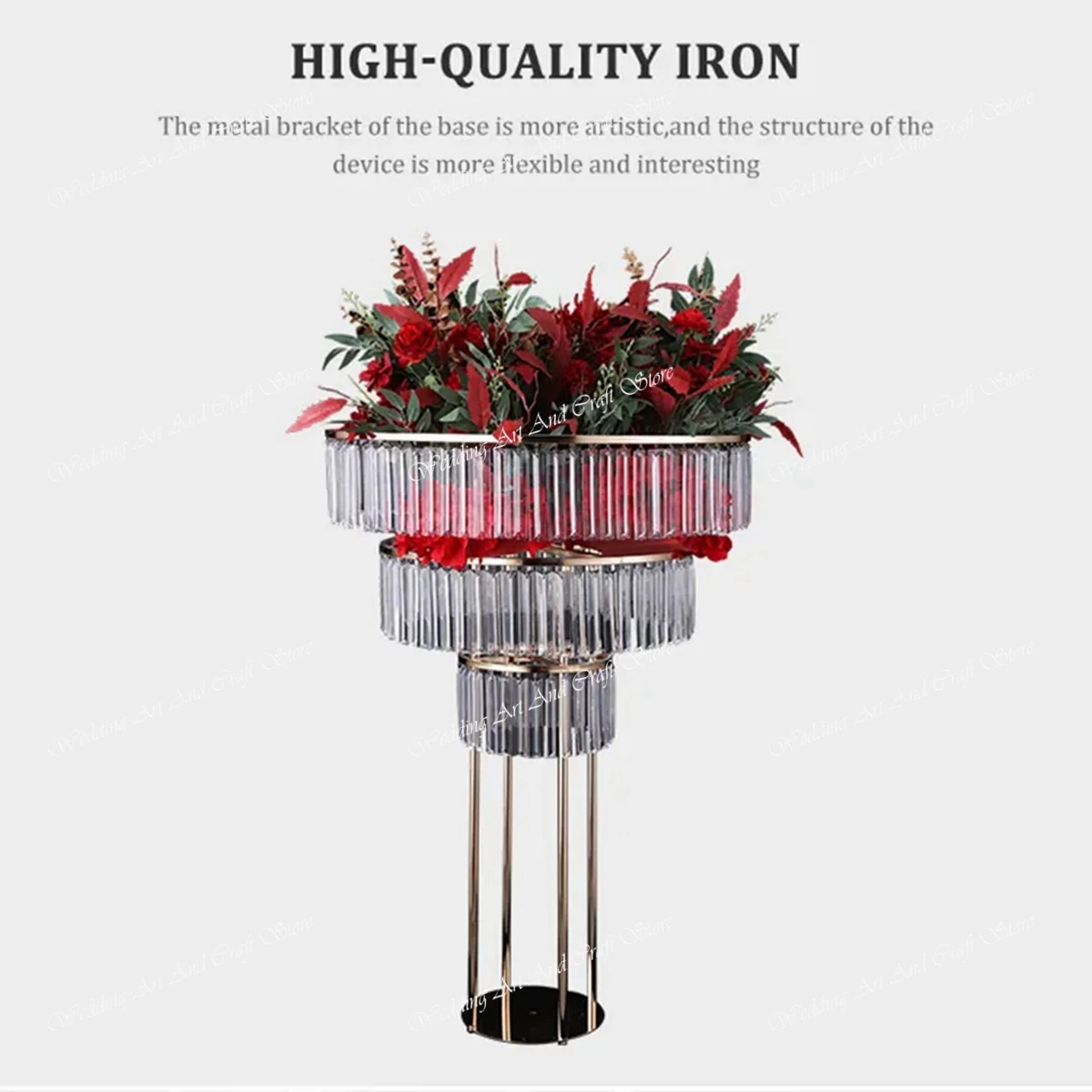 2pcs)90cm to 140cm)Wedding Decoration walkway pillar  Flower Stand acrylic Vase Column Flower display Stand wedding stage back