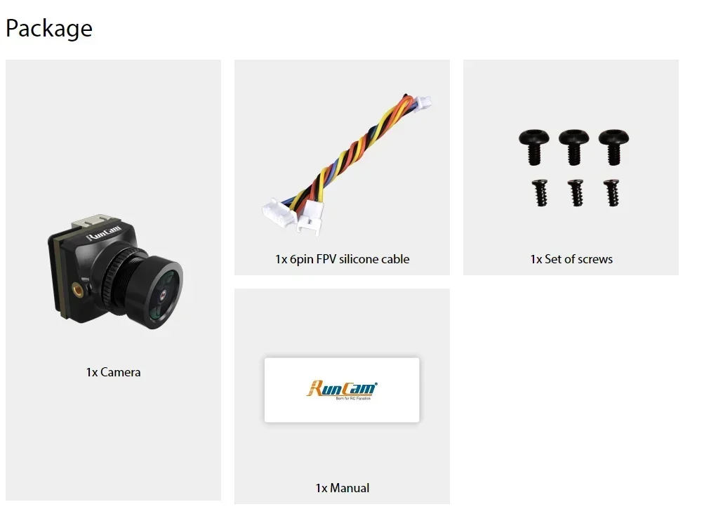 RunCam Phoenix 2 SP Camera DC 5-36V Screen Ratio 4:3/16:9 7.5g 19*19*21mm Night View for RC FPV Racing Drones Quadcopter