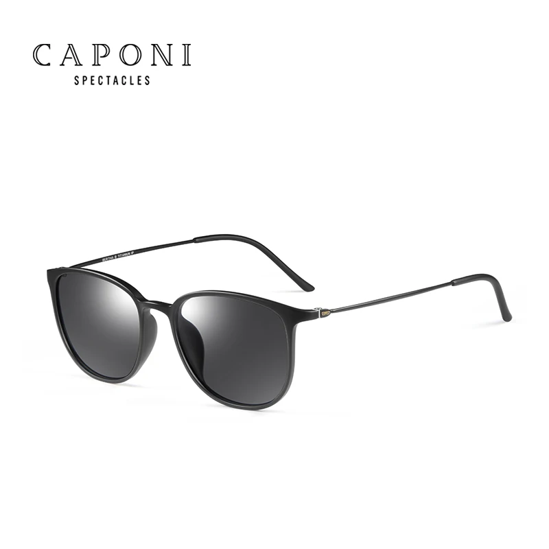 CAPONI Oval Männer Sonnenbrille der Photochrome Polarisierte Sonnenbrille Für Männer Schützen UV Ray Super Licht Kleine Größe Auge Gläser BS520 sonnenbrillen herren brille herren sonnenbrille 3