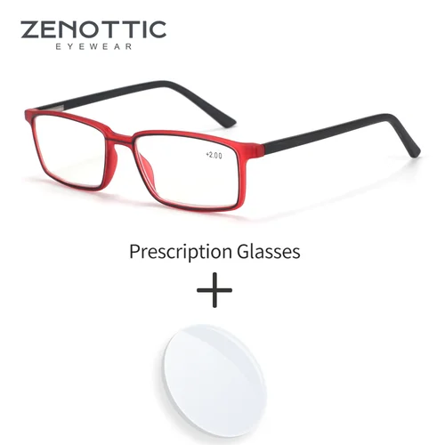 ZENOTTIC-gafas graduadas rectangulares Vintage para hombre, fotocromáticas progresivas, antiluz azul, para miopía, hipermetropía