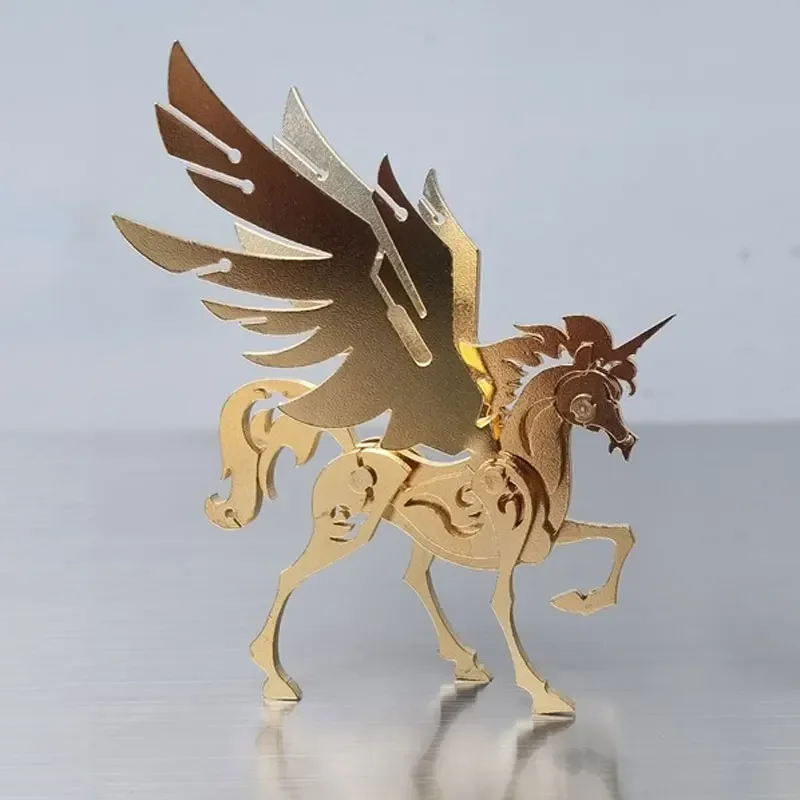 Microworld 3D Puzzle Hewan Logam Model Unicorn Kecil DIY Mainan Jigsaw Rakitan untuk Hadiah Ulang Tahun Anak-anak untuk Dekorasi Rumah