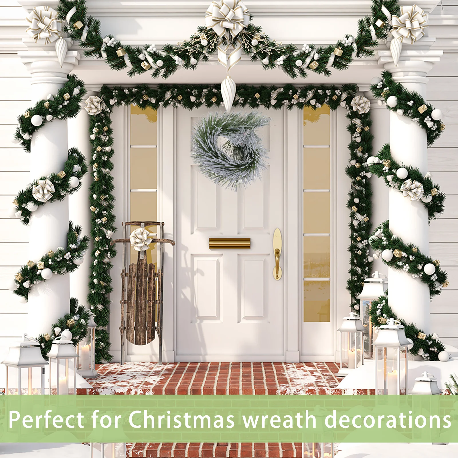 

Pine Needle Garland Green Artificial Christmas Decor for Home Window Door Wall Holiday Setting Simulated Pine Needle Garland