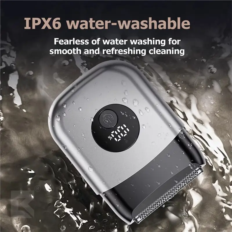 M04K Electric Foil Shaver Portable Travel Razor For Men Rechargeable LED Display Face Shaving Beard Trimmer