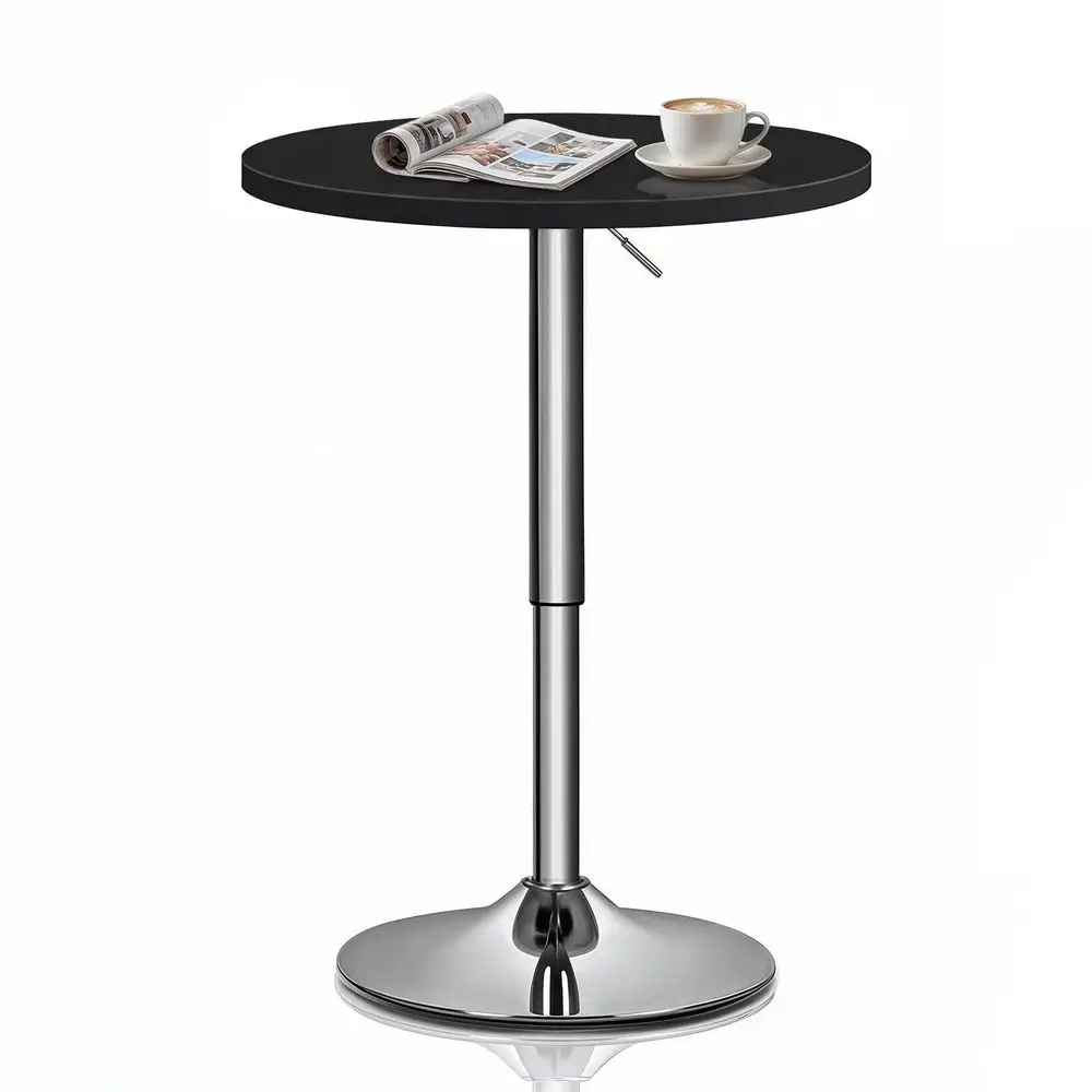 

Круглый барный стол с регулируемой высотой 23,5 дюйма, диапазон регулировки 27,536 дюймов, поворотный на 360 градусов, столешница из МДФ, для столовой, кафе, бара, черный