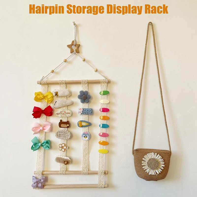 Wall Hair Clip Display Rack Hairpin Storage Girl Hair Accessories Headband Headdress Hairpin Wall Hanging Bathroom