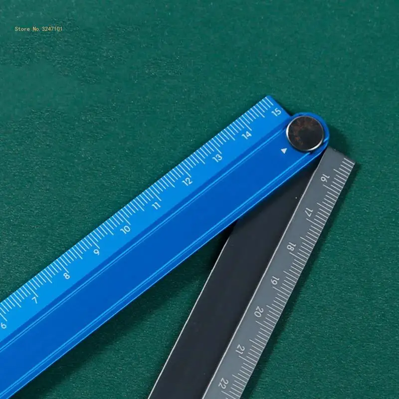 Aluminum Alloy Ruler Folding Metal Stationery Rule for Car Work Travel Home Dropship