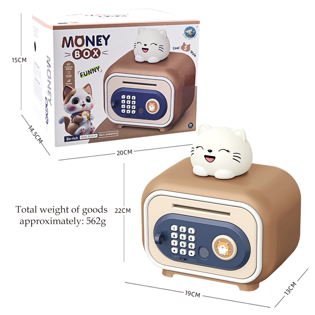 Electronic Piggy Bank Toys, Safe Money Saving Box Coin Banks Password Code Lock ATM Bank Gifts for Kids not Include Battery
