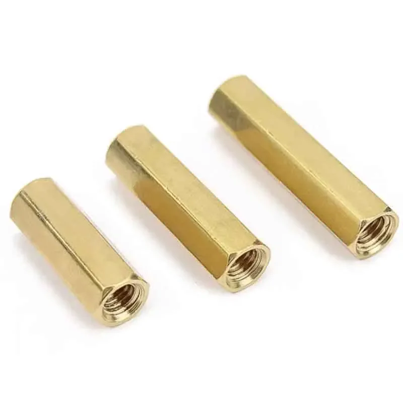 Hex Female to Female Threaded Brass Hex Standoffs Spacers M3 M4 M5 M6 Hexagonal Stud Spacer Hollow Pillars Nuts