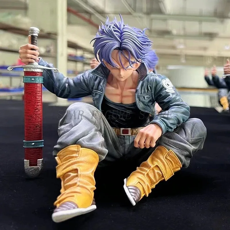 16cm GK Dragon Ball Trunks Figurine Desktop Ornaments Model Toys PVC Collection Saiyan Sitting Position Torankusu Action Figure