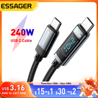 Essager 240W USB Type C To USB C Cable 100W PD 3.1 Fast Charging Charger Wire For Macbook Pro Xiaomi Samsung Laptop USBC Cord 2M