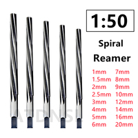 Spiral 1:50 Conical Reamer HSS Hand Reamer CNC Tools D3mm/4/5/6/8/9/10/12/14/16/18/20mm Extended 100/150/200/255L M35 Cobalt