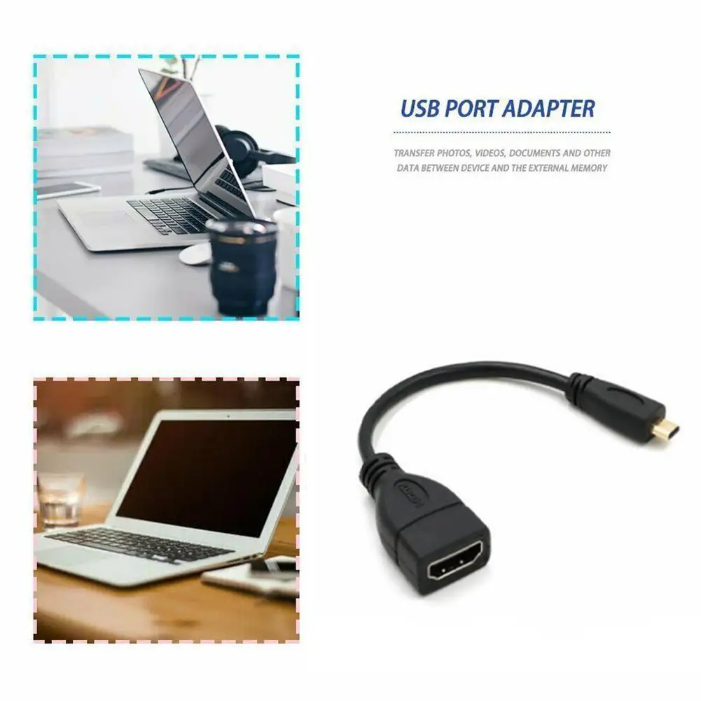 Micro HDMI Public to HDMI Mother Data Transmission Line,Complies with HDMI version 1.4 standard, supports 1080p