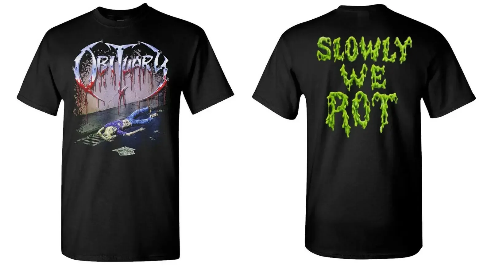 OBITUARIO cd cvr SLOWLY WE ROT CAMISETA oficial XL Nueva causa de death end completa