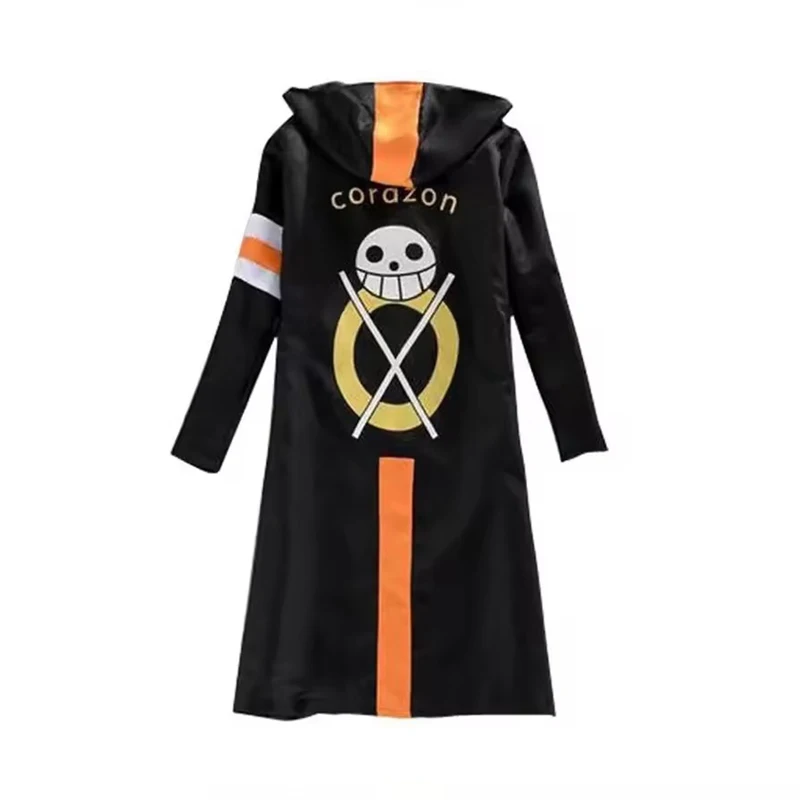 Trafalgar Law-Disfraz de pirata, gabardina con capucha, Anime, una pieza, fantasía, Luffys, trajes, disfraces de fiesta de Halloween