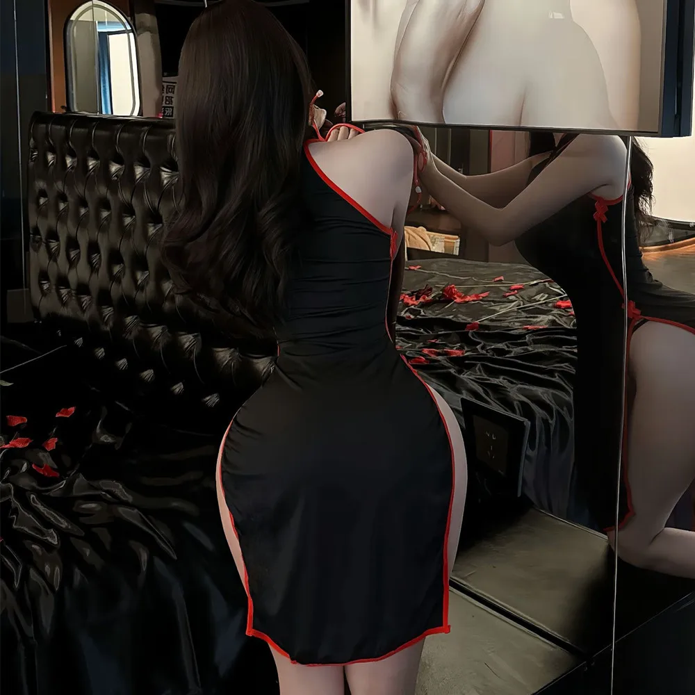 Preto enfermeira uniforme saia garfo alto enfermeira saia curta adulto feminino erótico cosplay uniforme saia casal roupas sexy cama