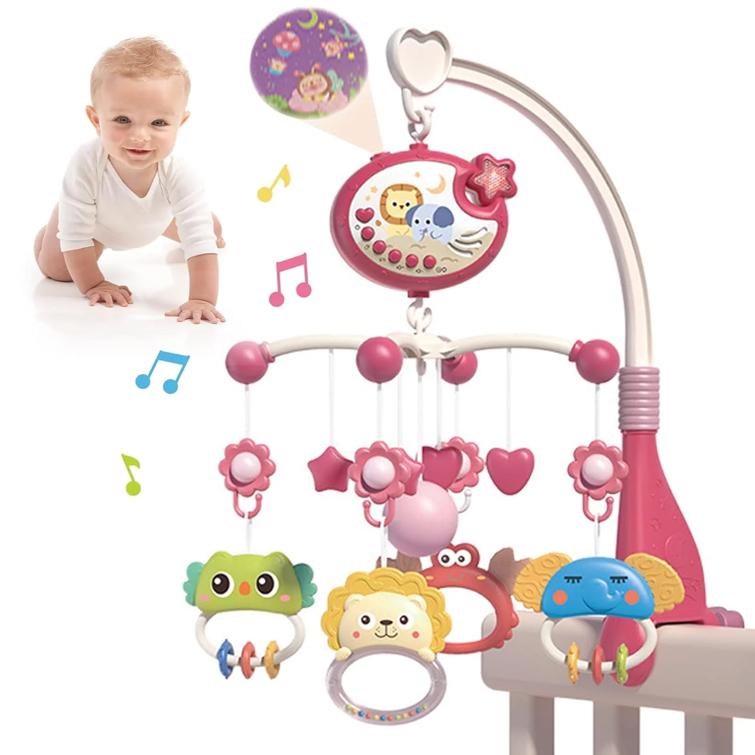 Baby Bed Hanging Toys for Newborn 0-12Months Soothing Music Box Toy for Baby's Sleep Car Hanging Baby No Noise Mobile Baby