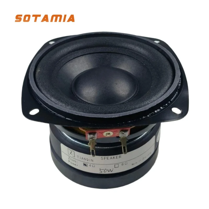 SOTAMIA 1 قطعة 4 بوصة مضخم الصوت مكبر صوت 4 8 أوم 50 واط سوبر باس طويل السكتة الدماغية مكبر هاي فاي الصوت الموسيقى الطاقة مكبر الصوت