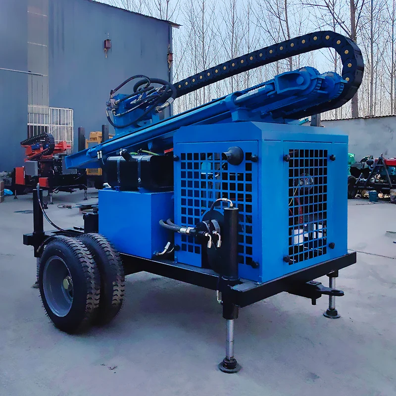 Customized 300M Depth Diesel Hydraulic Wheel-Type Rig Hot Sale High Efficiency
