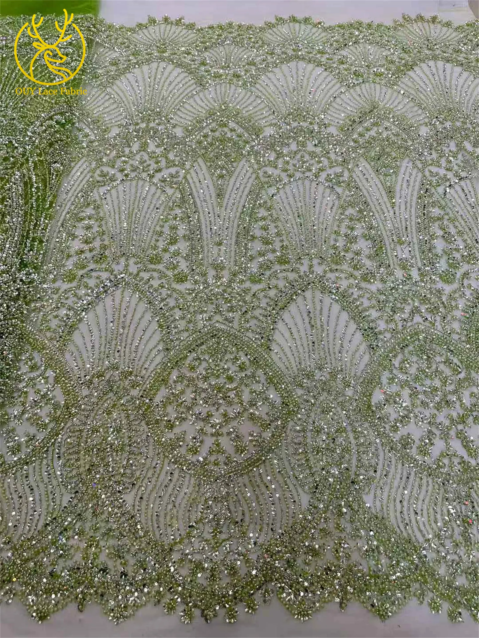 Luxuriöser afrikanischer handbestickter Tüll-Spitzenstoff 2026, hochwertiger nigerianischer Pailletten-Spitzenstoff, geeignet für Partykleid-Nähmaterial – Detail 6