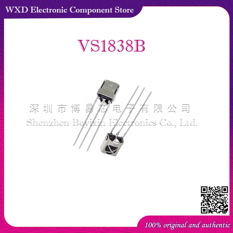 VS1838B receiver head HX1838 universal integrated universal infrared receiver head receiver tube with shielding    PE shell