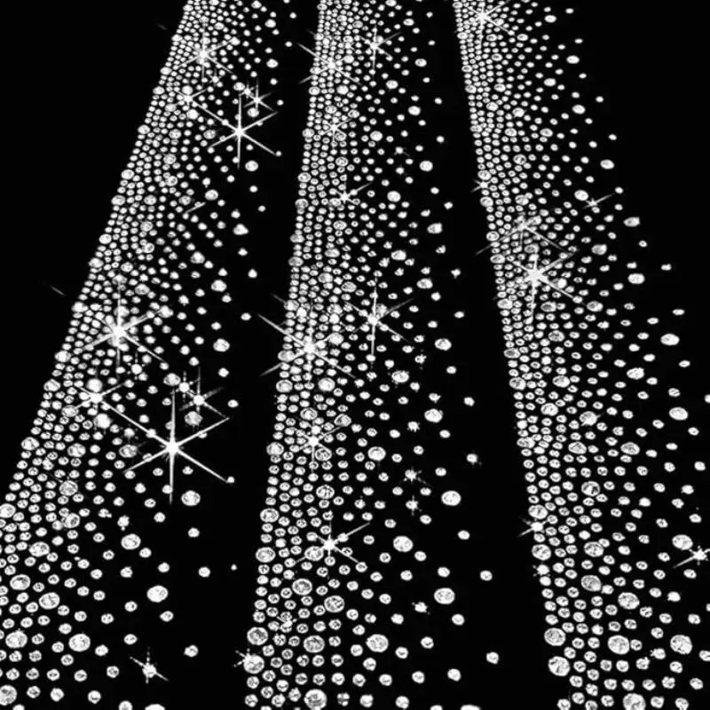 Iron On Rhinestone Patch Medium Size Sparkle Hotfix Rhinestone Transfer Easy Application Fabric Decor Dance Wear Daily Clothing