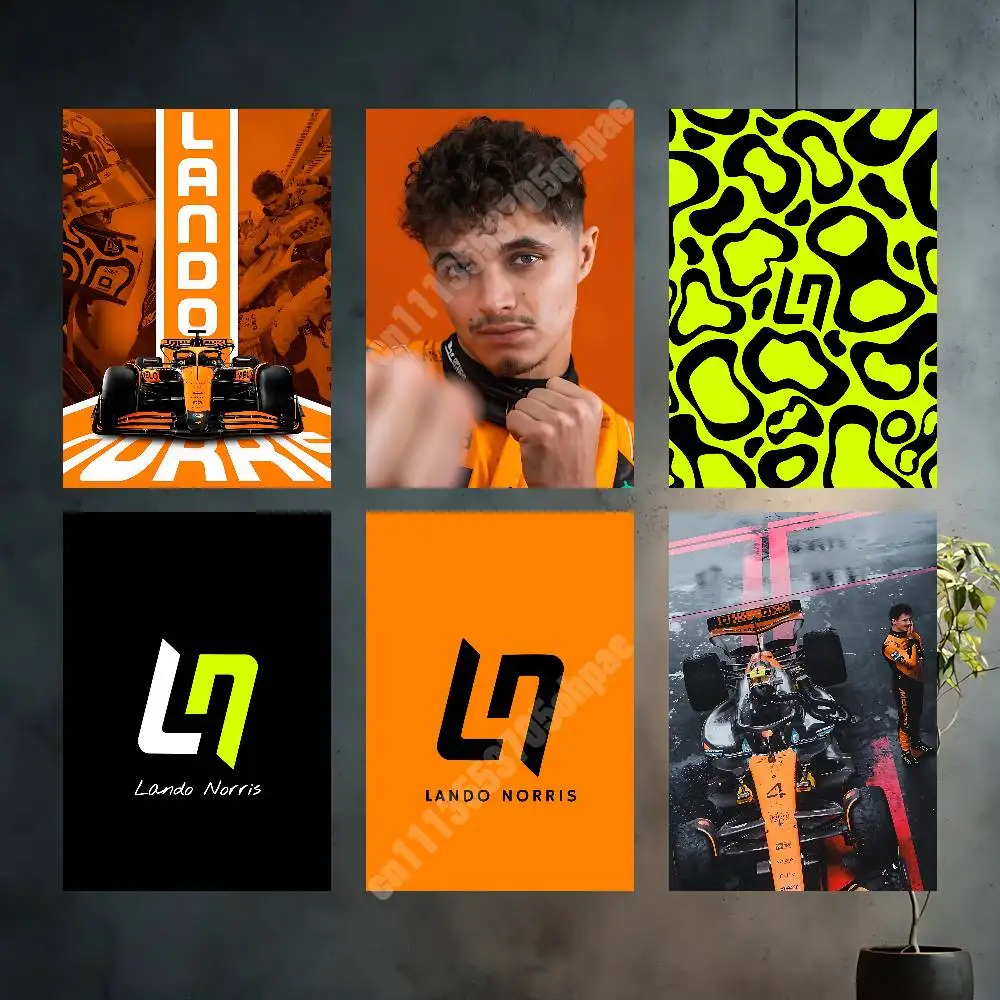 L-Lando LN4 N-Norris Racing Driver Aesthetic Poster Gallery Prints HD Home Wall Art Stylish Decoration