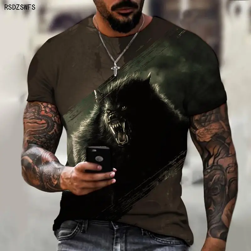 Horror Series Werewolf 3D Printed T-shirt Street Fashion Trend Top High Quality Clothing Summer New Short Sleeve