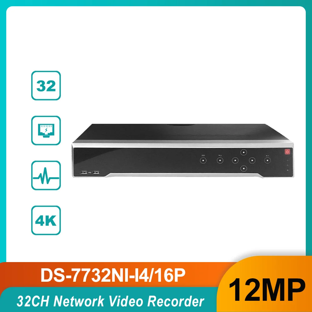 

Original 4K 12MP 32CH NVR DS-7732NI-I4/16P POE Network Video Recorder Support 4 SATA UP To 32TB H.265+