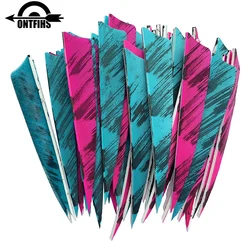 25 Pcs 4 Inch Hunting Arrow Feather Shield Cut Archery Real Turkey Cut Fetches Feathers for Arrows DIY