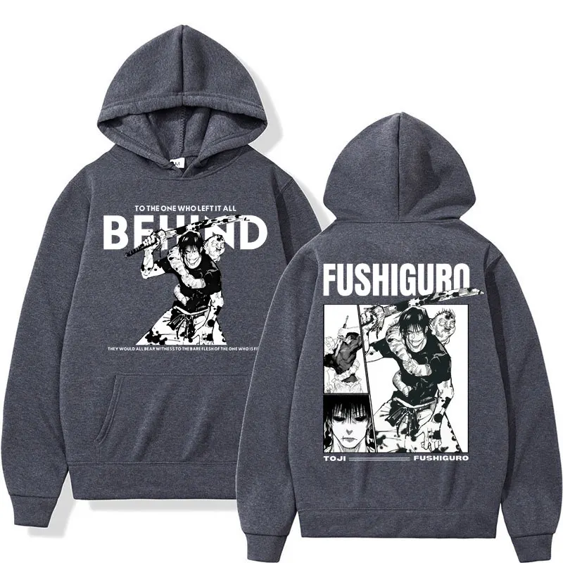 Anime Jujutsu Kaisen Fushiguro Toji Retro Hoodies Men's Harajuku Vintage Manga Long Sleeve Fleece Loose Fashion Casual Tracksuit