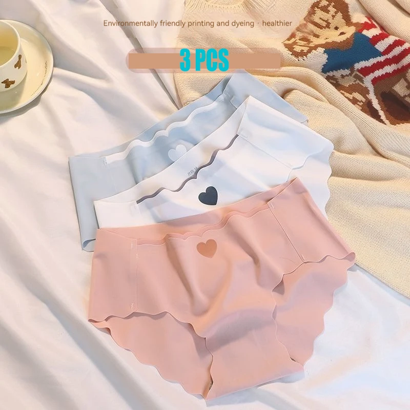 6PCS Girls' Ice Silk Japanese-style Pure Cotton Underwear Seamless Mid-rise Breathable Sports Quick-dry Ladies‘ Triangle Pants
