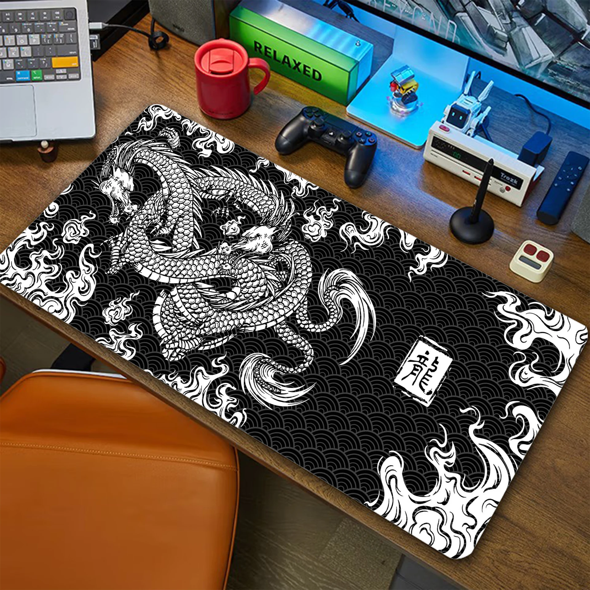 

Dragon Large Mouse Pad Locking Edge Pc Gamer Mousepad HD Print Gaming Keyboard PadsAnti-slip XXL Table Carpet Rubber Desk Mat