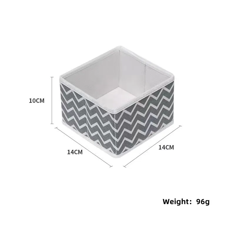 Simple Striped Waterproof Cotton Cloth Storage Basket Cosmetics Underwear Sundries Stationery Desk Drawer Foldable Storage Box