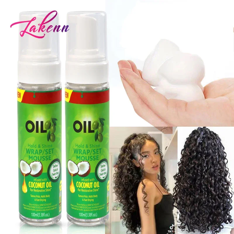 Foam Wrapping Lotion Hair Mousse Strong Hold Setting Lotion Hair Moisturizing Curl Mousse Natural Hair Hold & Shine Mousse
